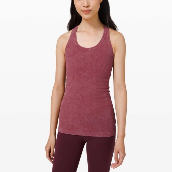 Lululemon 🍋 Cool Racerback Top Dye Washed Chianti Size 4 - Picture 11 of 12